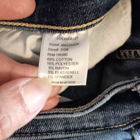 Judy Blue Los Angeles Skinny Fit Jeans Size 7/28 Cropped Denim Great Cond - Picture 6 of 9